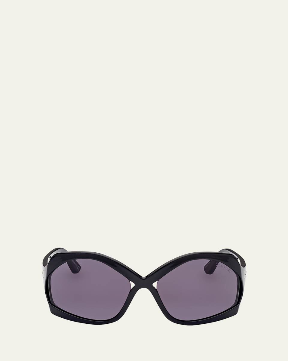 Cheyenne Cross-Bridge Acetate Butterfly Sunglasses
